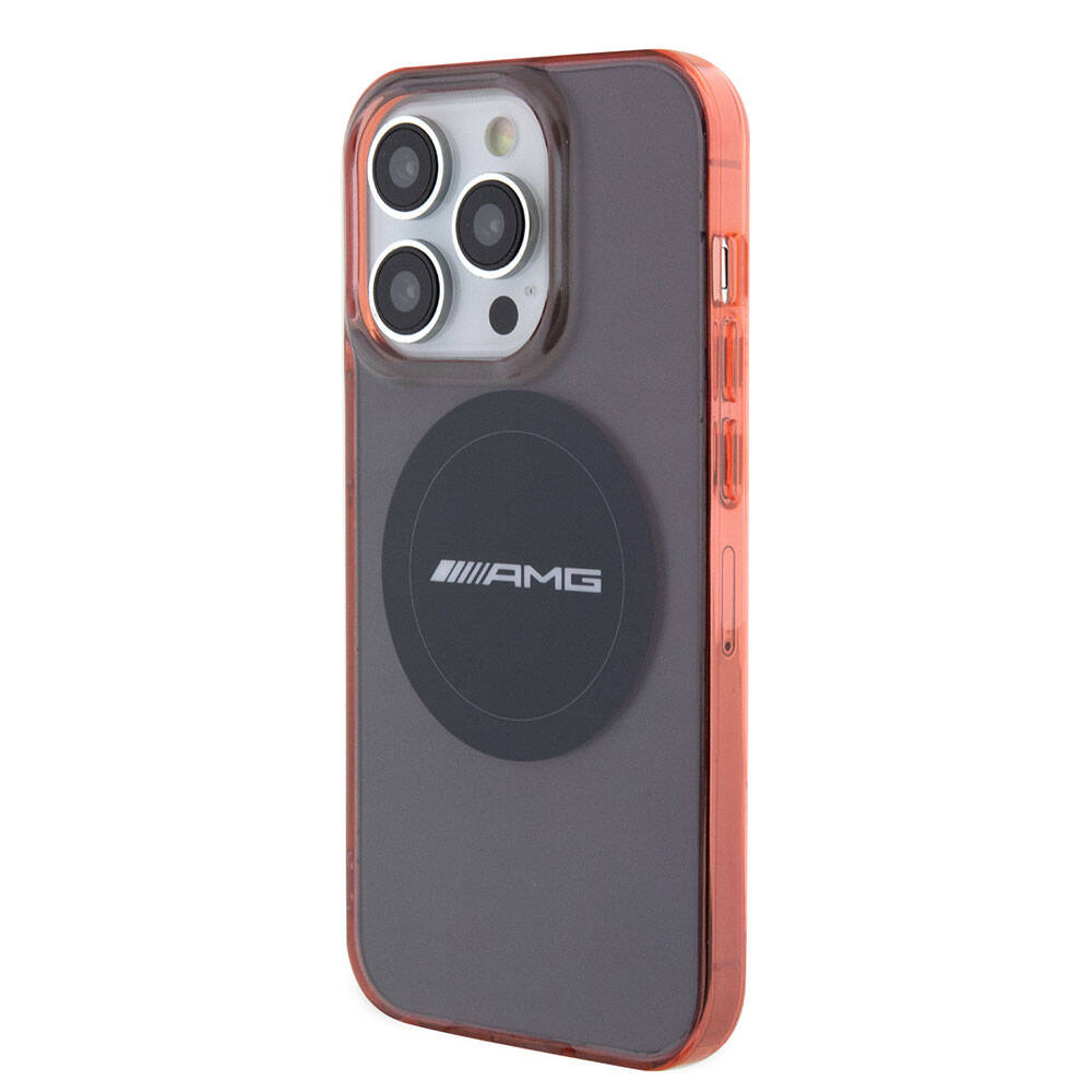 Apple iPhone 15 Pro Max Case AMG Original Licensed M-safe Charging Transparent Timeless Cover Red