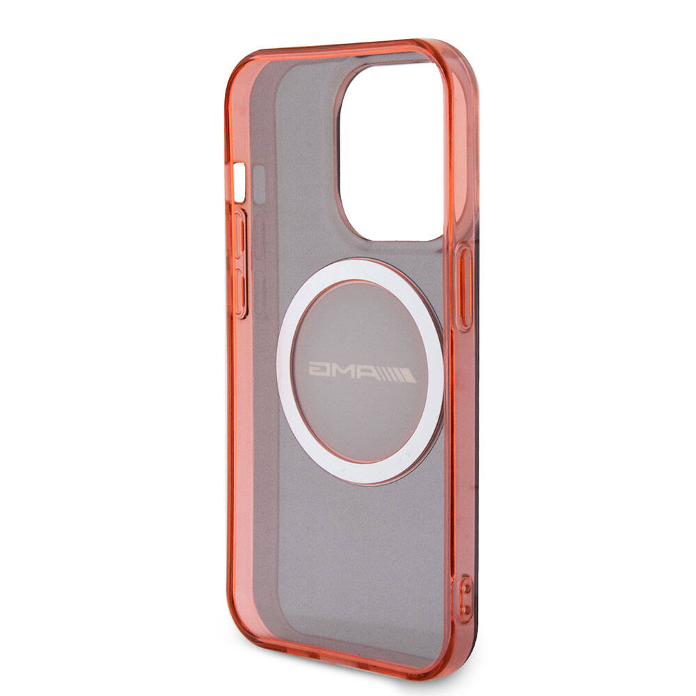 Apple iPhone 15 Pro Max Case AMG Original Licensed M-safe Charging Transparent Timeless Cover Red