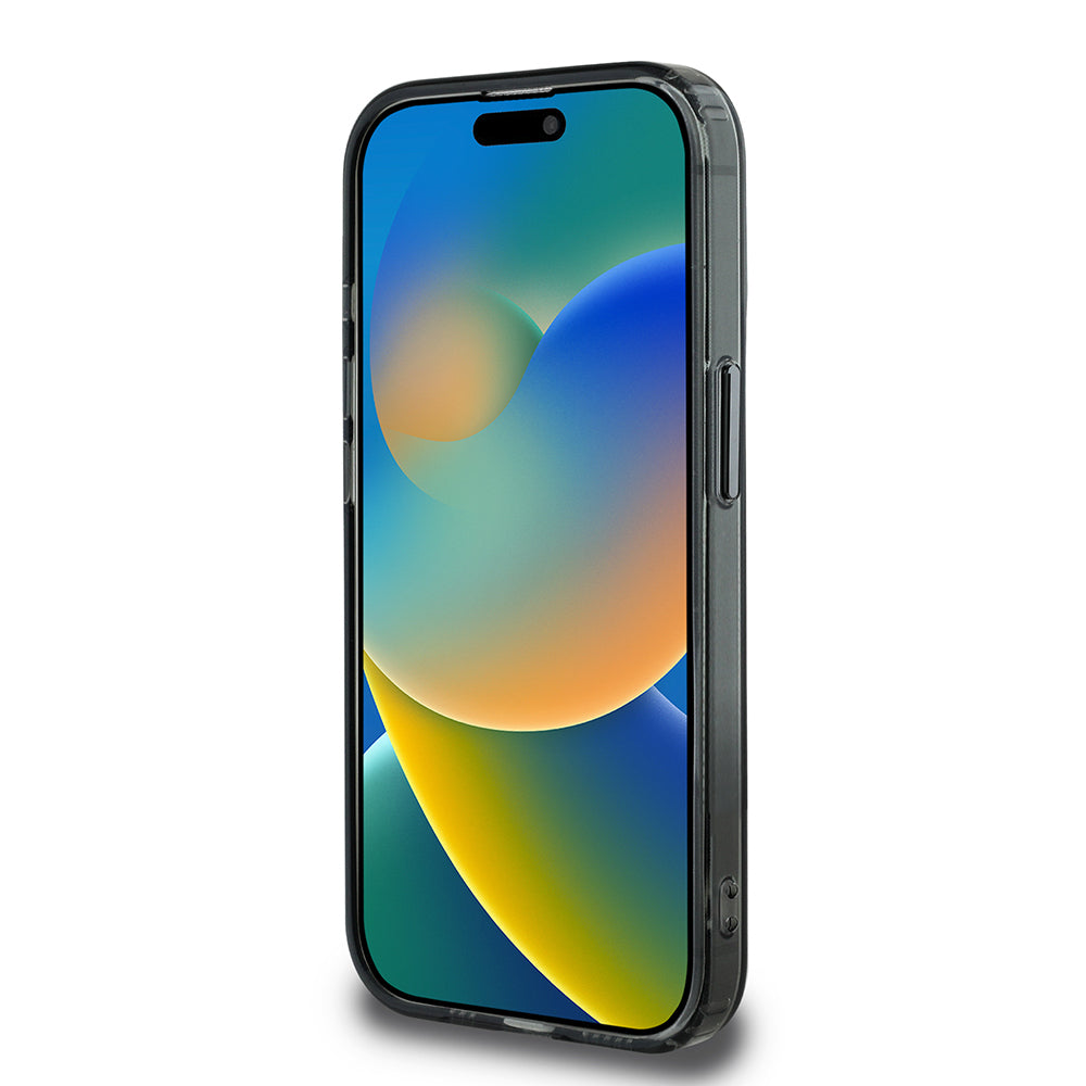 Apple iPhone 15 Pro Max Kılıf Aston Martin Orjinal Lisanslı M-safe Şarj Özellikli IML Baskı Logolu Metal Düğmeli Kapak Siyah