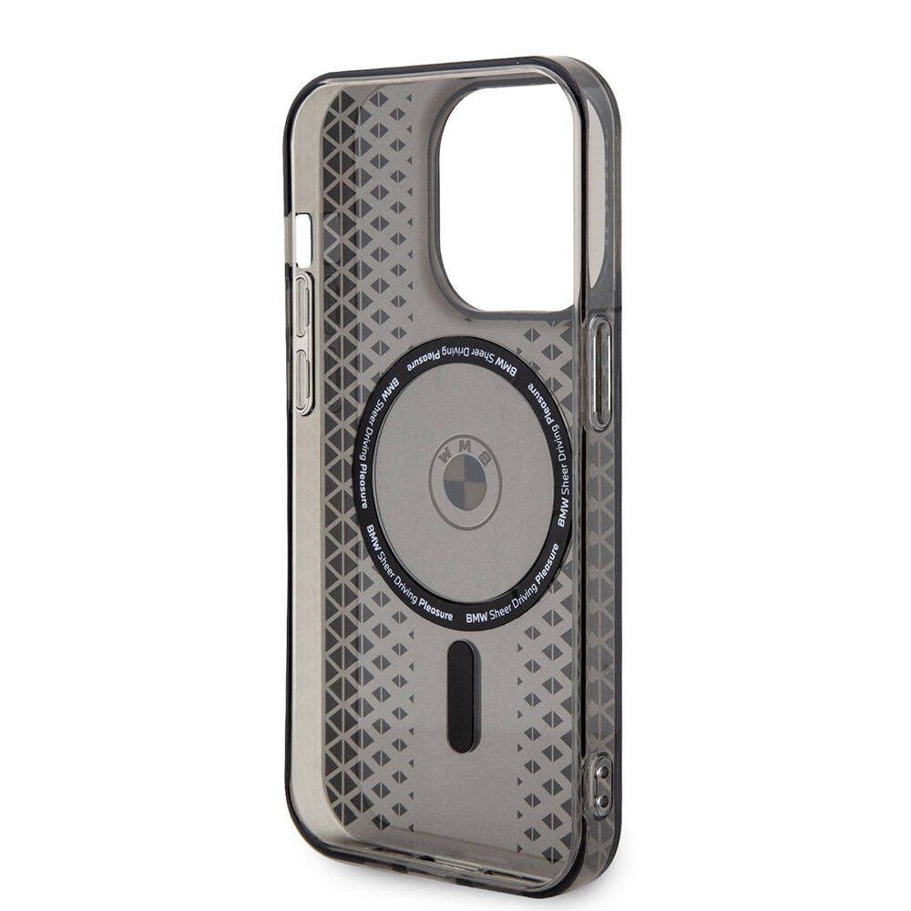 Apple iPhone 15 Pro Max Kılıf BMW M-safe Şarj Özellikli Transparan IML Signature Orjinal Lisanslı Kapak Mavi