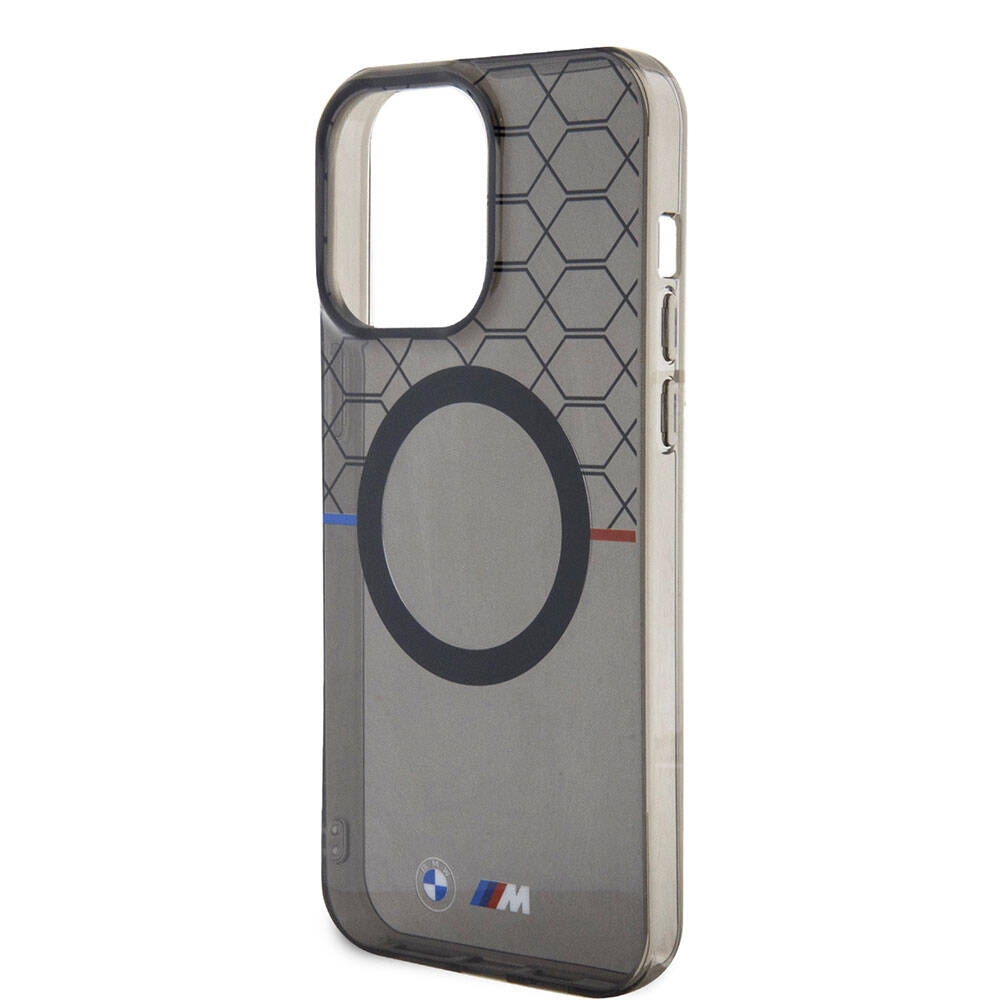Apple iPhone 15 Pro Max Case BMW M-safe Charging Feature Transparent M Design Original Licensed Cover Gray