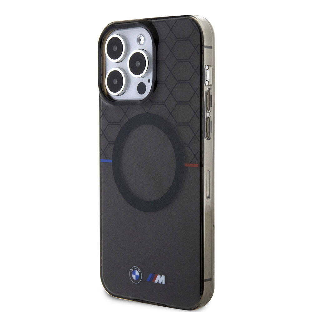 Apple iPhone 15 Pro Max Case BMW M-safe Charging Feature Transparent M Design Original Licensed Cover Gray