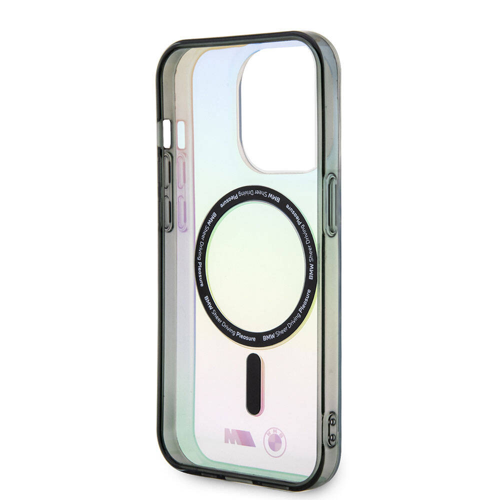 Apple iPhone 15 Pro Max Case BMW M-safe Charging Feature Transparent Color Transition Iridescent Original Licensed Cover Mixed