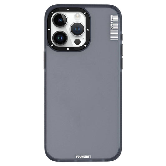 Apple iPhone 15 Pro Max Kılıf Buzlu Mat Tasarım Youngkit Colored Sand Serisi Kapak Siyah