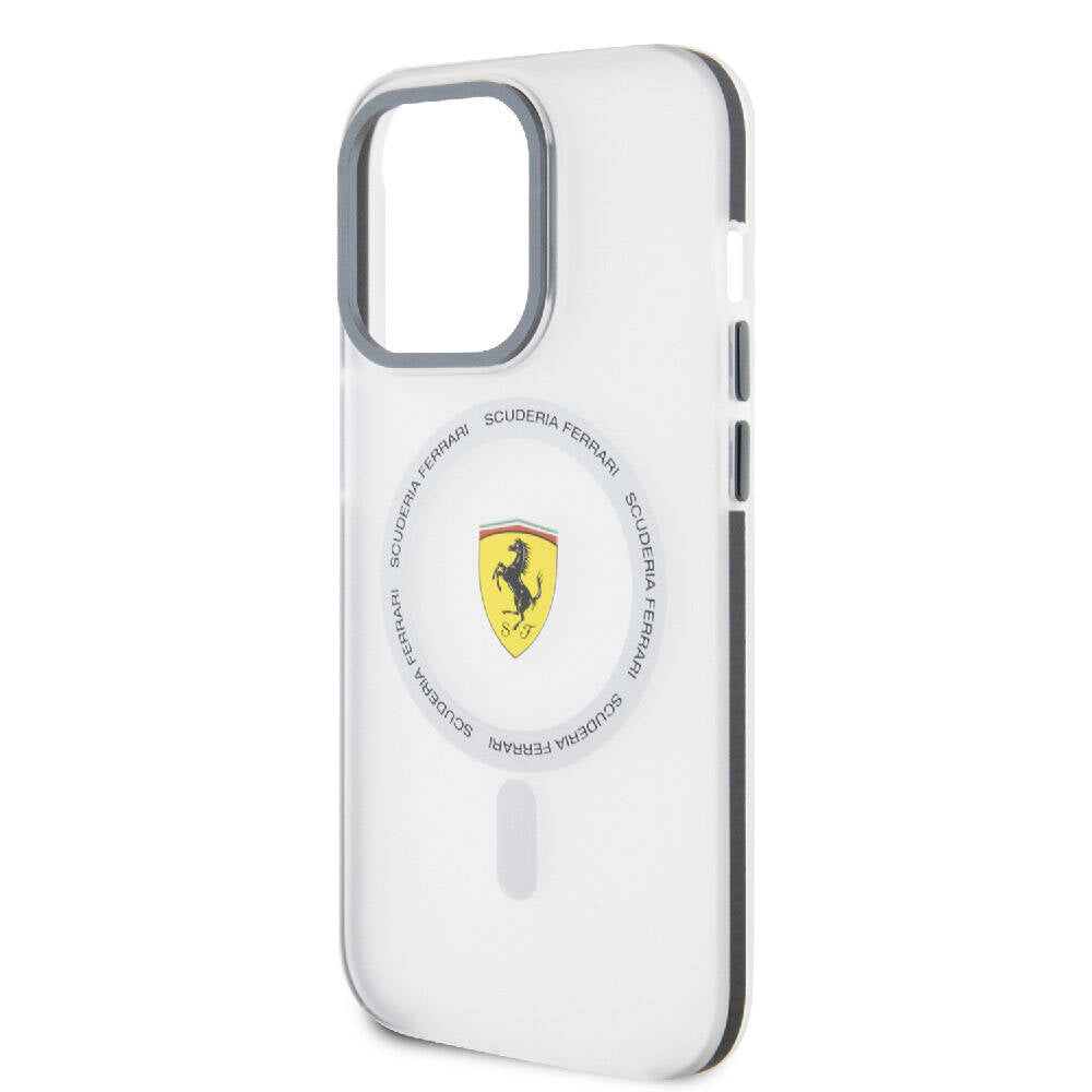Apple iPhone 15 Pro Max Case Ferrari Original Licensed M-safe Charging Feature Contrast Bumper SF Ring Cover Red