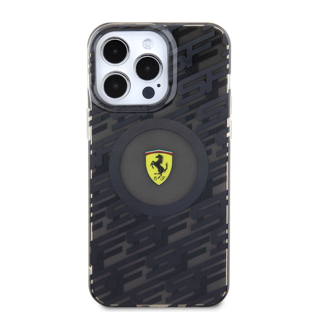Apple iPhone 15 Pro Max Case Ferrari Original Licensed M-safe Charging Feature Multi SF Cover Gray
