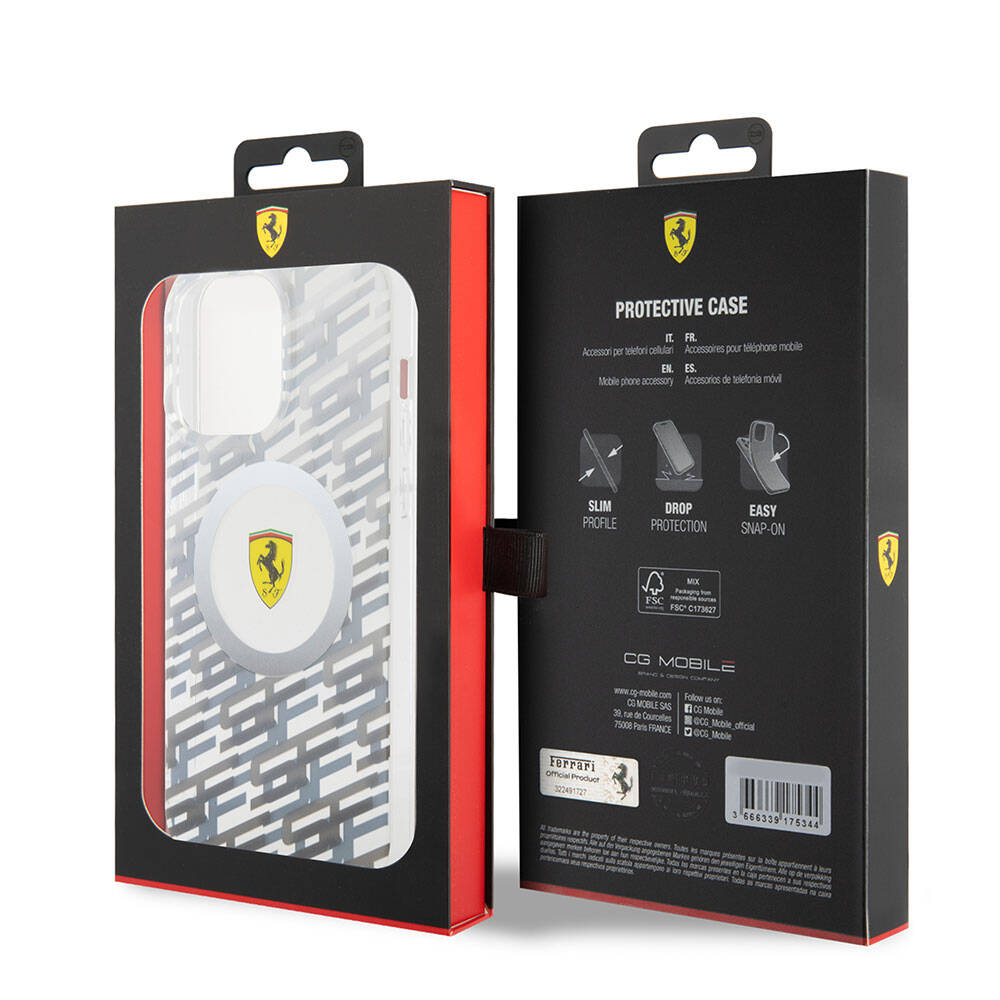 Apple iPhone 15 Pro Max Case Ferrari Original Licensed M-safe Charging Feature Multi SF Cover Red