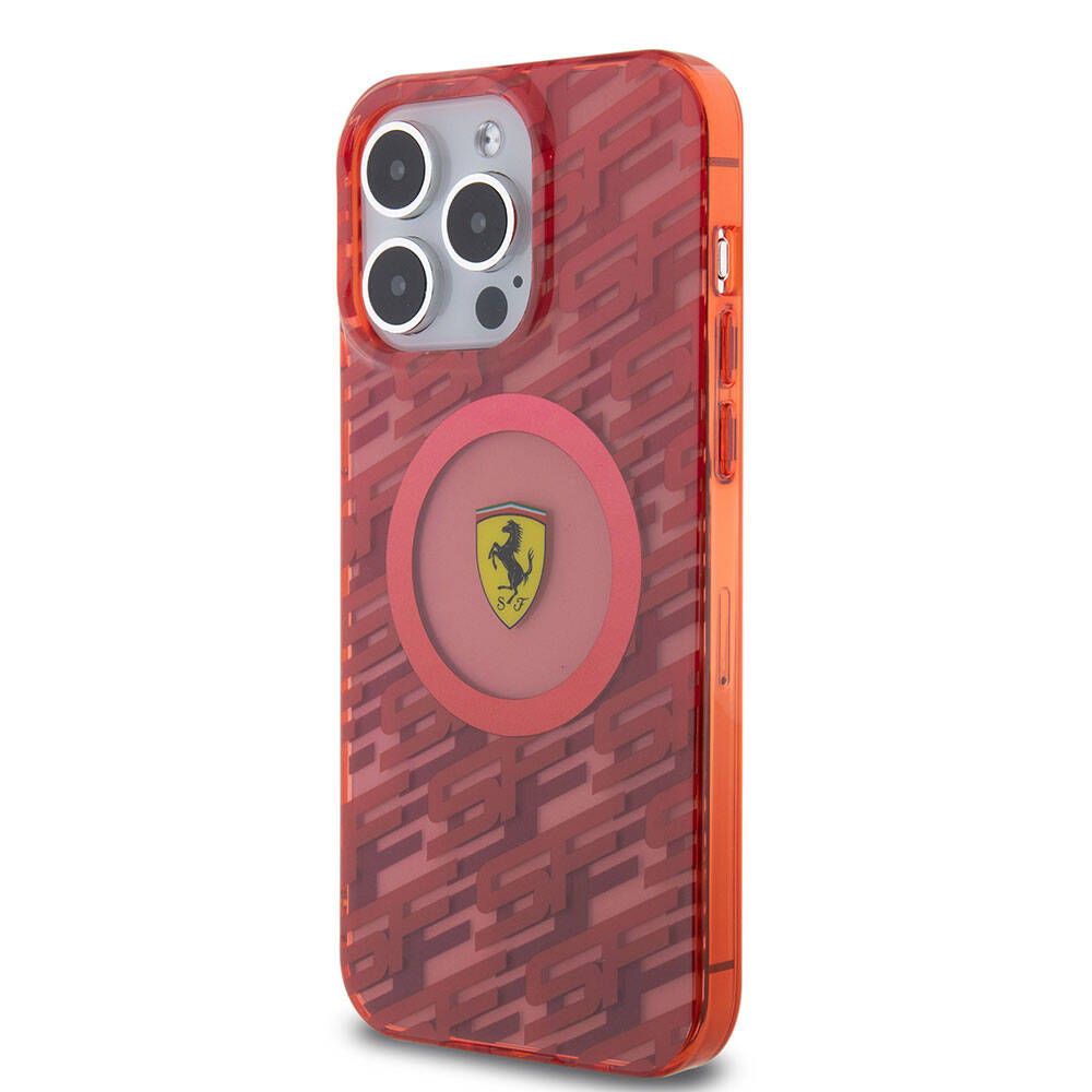 Apple iPhone 15 Pro Max Case Ferrari Original Licensed M-safe Charging Feature Multi SF Cover Gray
