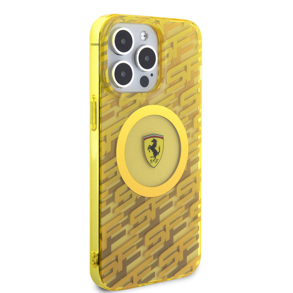 Apple iPhone 15 Pro Max Case Ferrari Original Licensed M-safe Charging Feature Multi SF Cover Gray