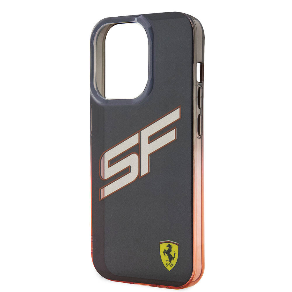 Apple iPhone 15 Pro Max Case Ferrari Original Licensed Transparent SF Written Color Gradient Edges Cover Red
