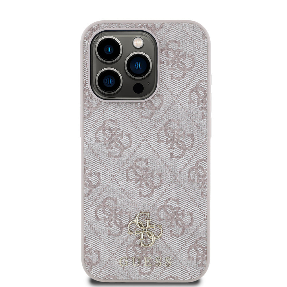 Apple iPhone 15 Pro Max Case Guess Original Licensed M-safe Charging Feature Small 4G Classic Cover Brown