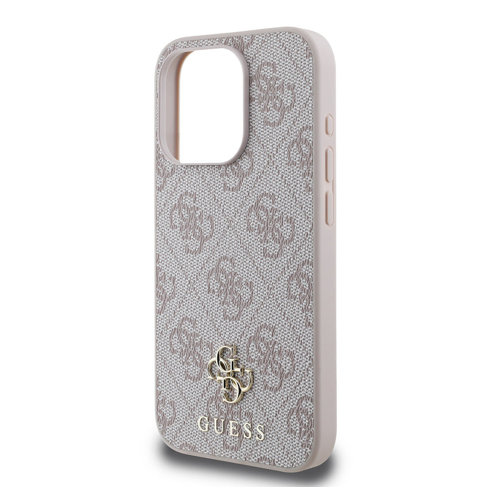 Apple iPhone 15 Pro Max Case Guess Original Licensed M-safe Charging Feature Small 4G Classic Cover Brown
