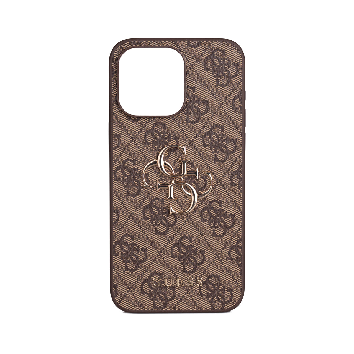 Apple iPhone 15 Pro Max Case Guess Original Licensed PU Leather 4G Large Metal Logo Crossbody Strap Cover Black
