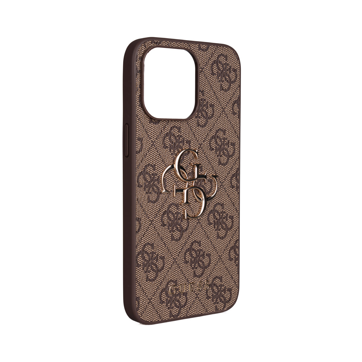 Apple iPhone 15 Pro Max Case Guess Original Licensed PU Leather 4G Large Metal Logo Crossbody Strap Cover Black
