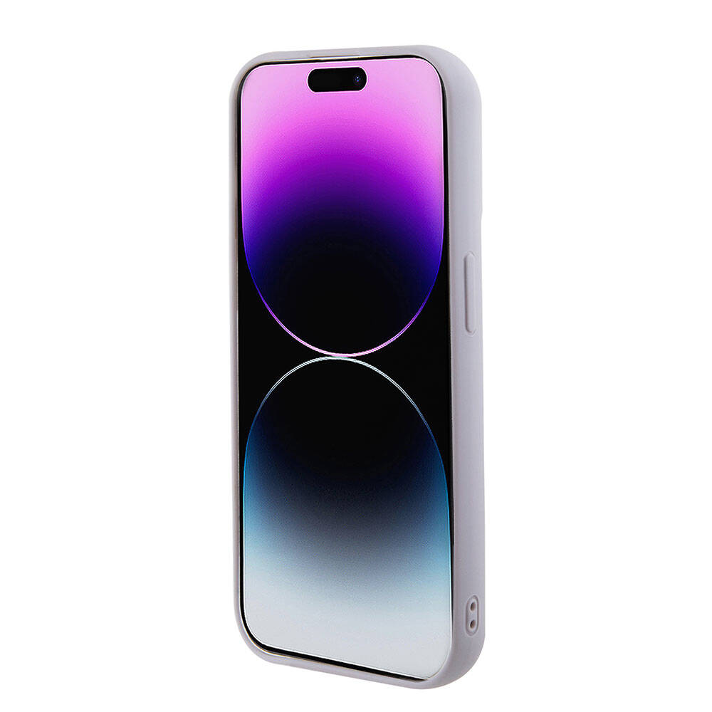 Apple iPhone 15 Pro Max Kılıf Guess Orjinal Lisanslı PU Deri Metal Yazı Logolu Kapitone Kapak Pembe