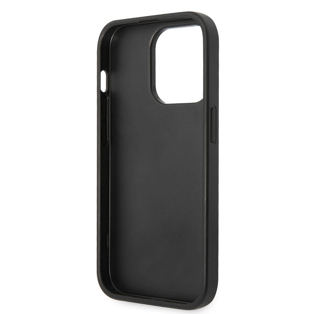 Apple iPhone 15 Pro Max Case Guess Original Licensed PU Leather Cover with Text and 4G Metal Logo Pattern Gray