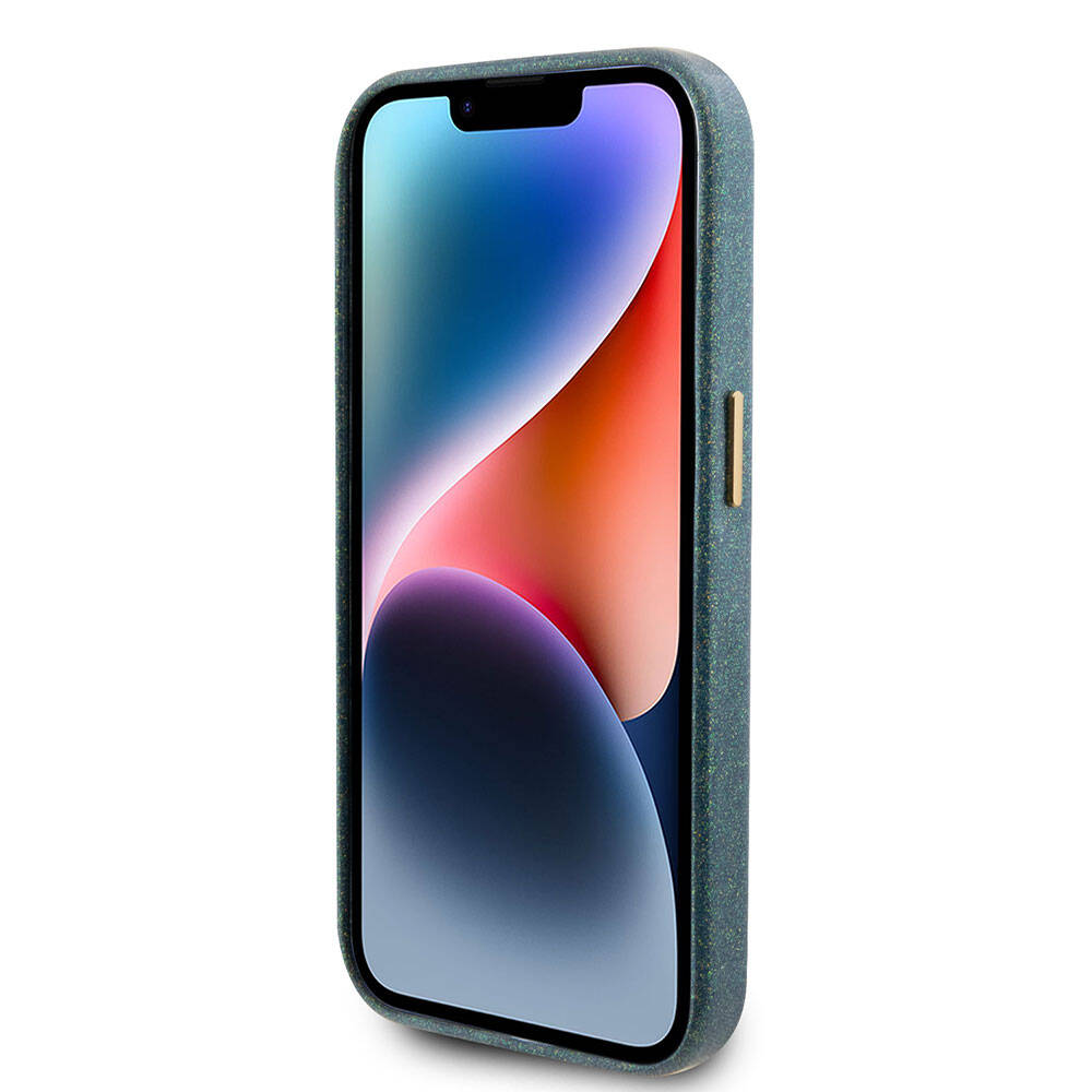 Apple iPhone 15 Pro Max Kılıf Guess Orjinal Lisanslı Yazı Logolu Glitter Glossy Script Kapak Gri