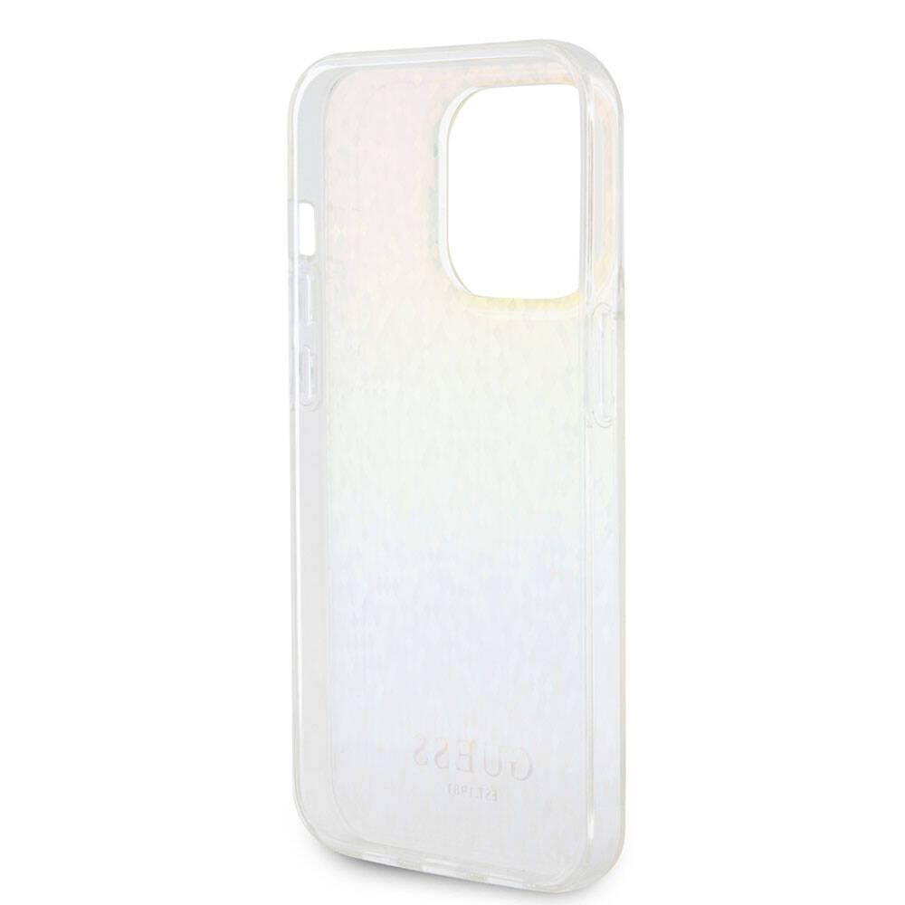 Apple iPhone 15 Pro Max Case Guess Original Licensed Mirror Disco Cover Colorful with Text Logo