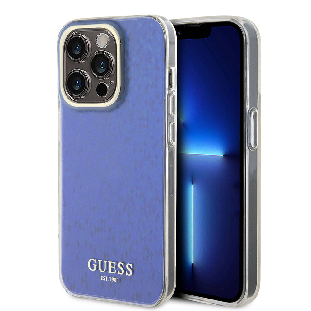 Apple iPhone 15 Pro Max Case Guess Original Licensed Mirror Disco Cover Colorful with Text Logo
