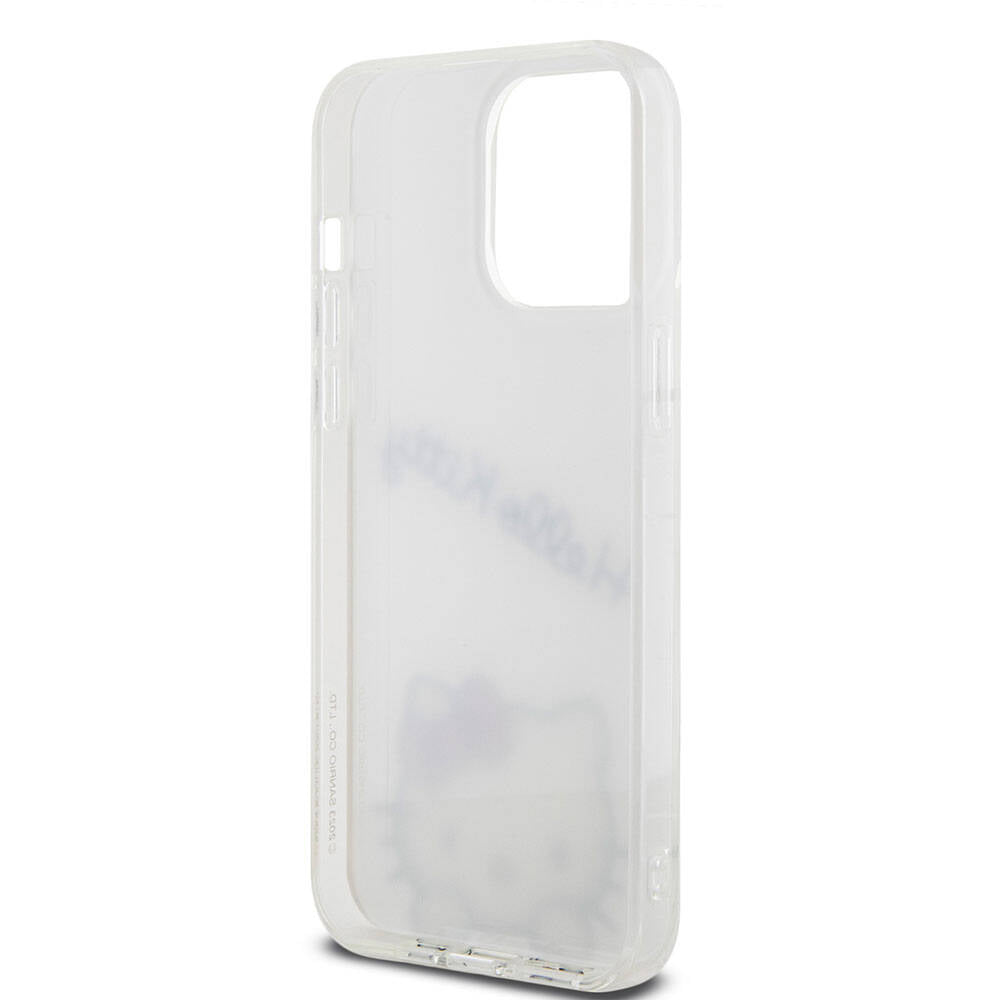Apple iPhone 15 Pro Max Case Hello Kitty Original Licensed Strap Text and Iconic Logo Daydreaming Cover White