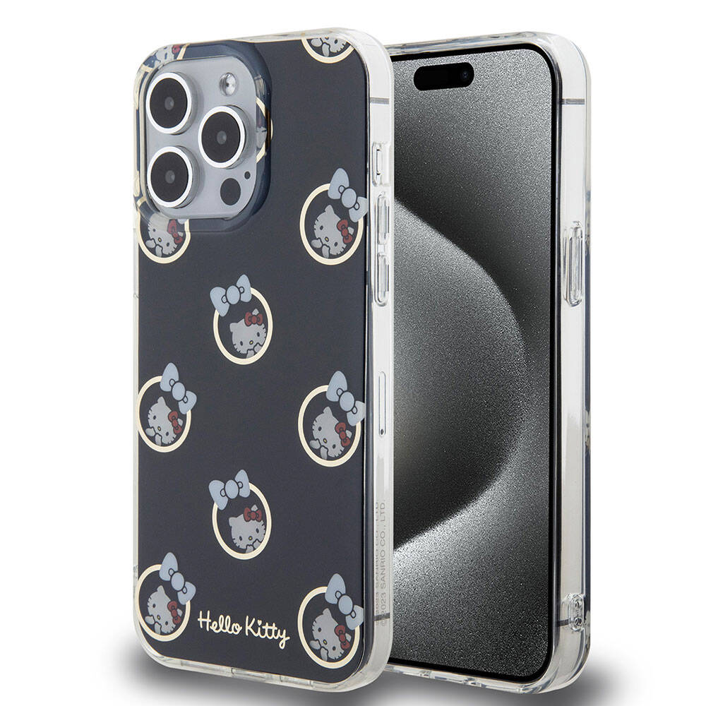 Apple iPhone 15 Pro Max Case Hello Kitty Original Licensed Electroplating Cover Bubble Printed White