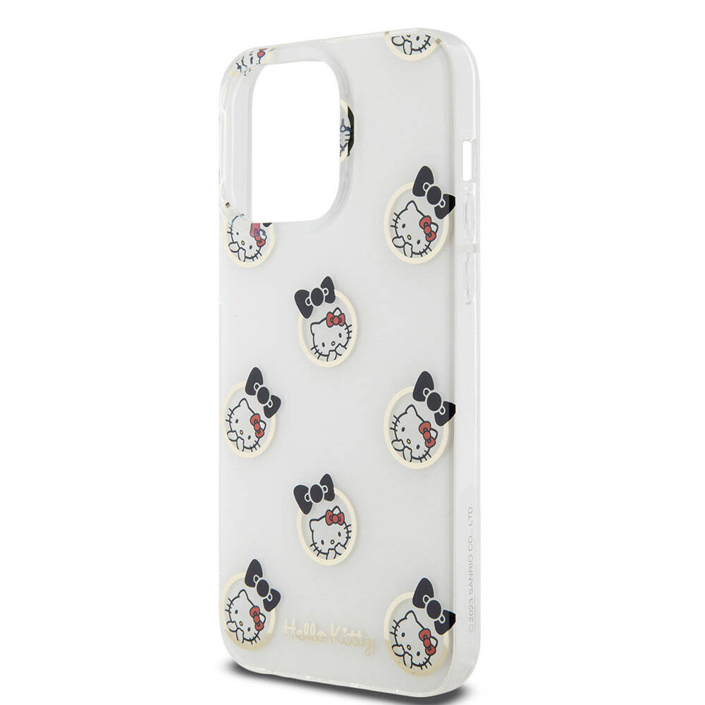 Apple iPhone 15 Pro Max Case Hello Kitty Original Licensed Electroplating Cover Bubble Printed White