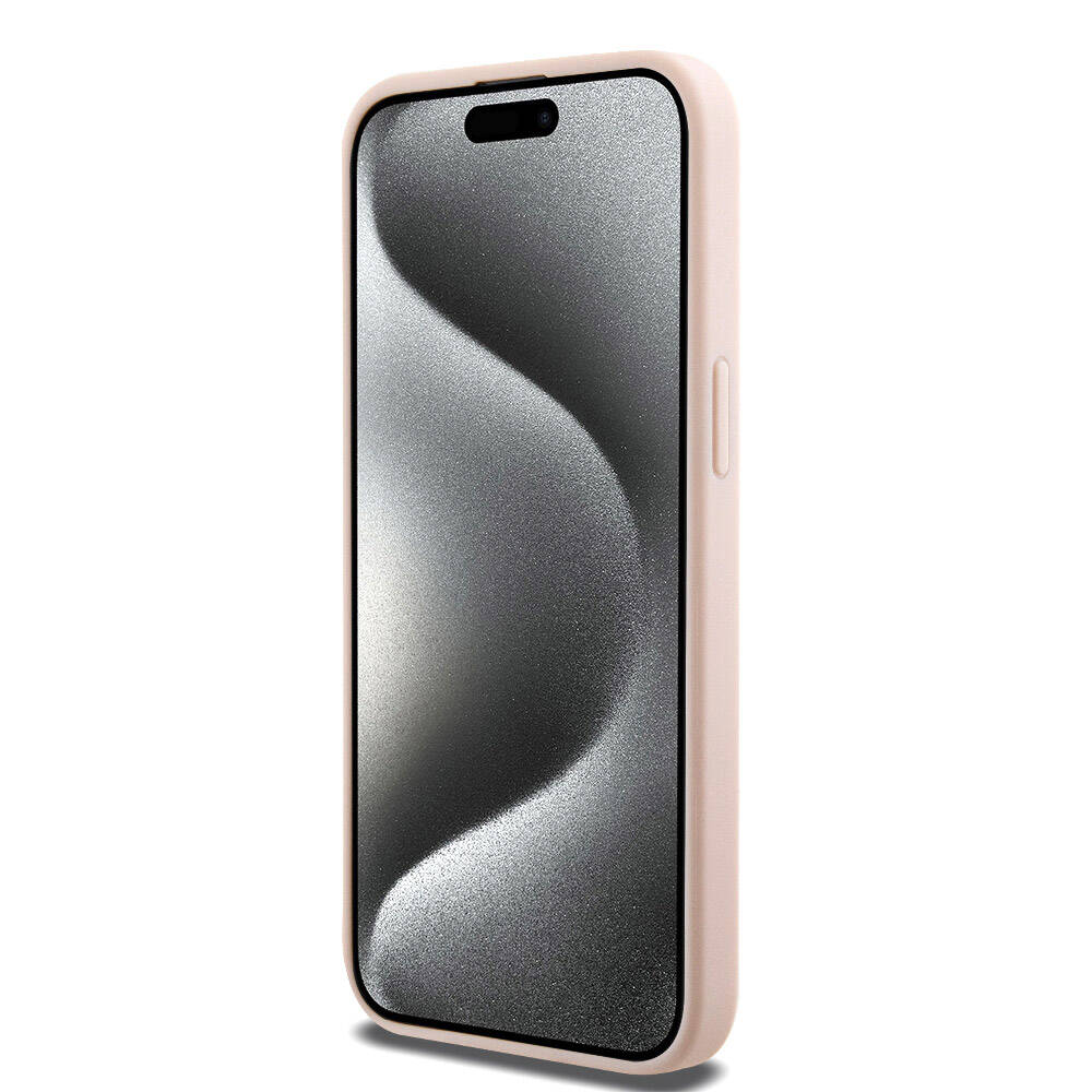 Apple iPhone 15 Pro Max Case Hello Kitty Original Licensed M-safe Charging Feature Printed Logo Sleeping Kitty Leather Cover Silver