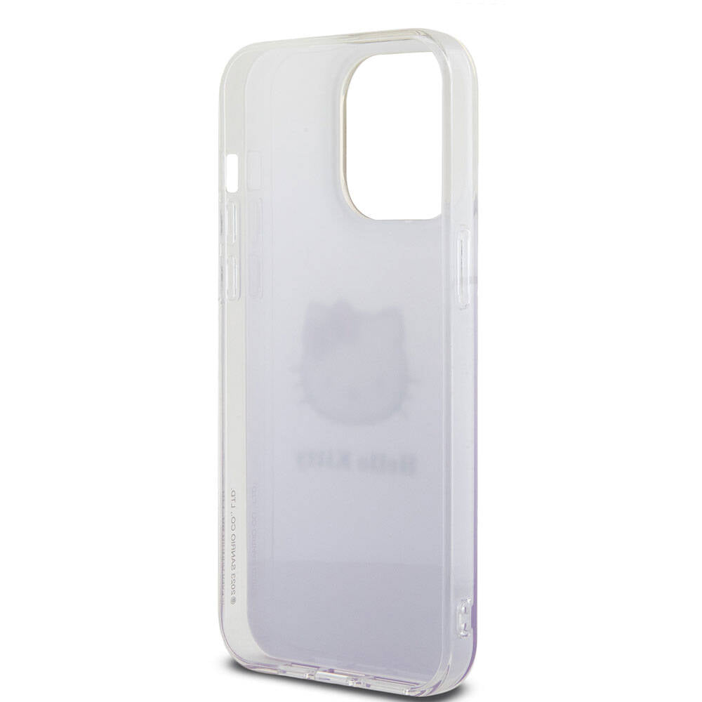 Apple iPhone 15 Pro Max Case Hello Kitty Original Licensed Text and Iconic Logo Electroplating Coating Gradient Cover Purple