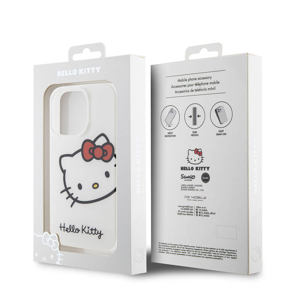 Apple iPhone 15 Pro Max Case Hello Kitty Original Licensed Text and Iconic Logo Kitty Head Cover Pink