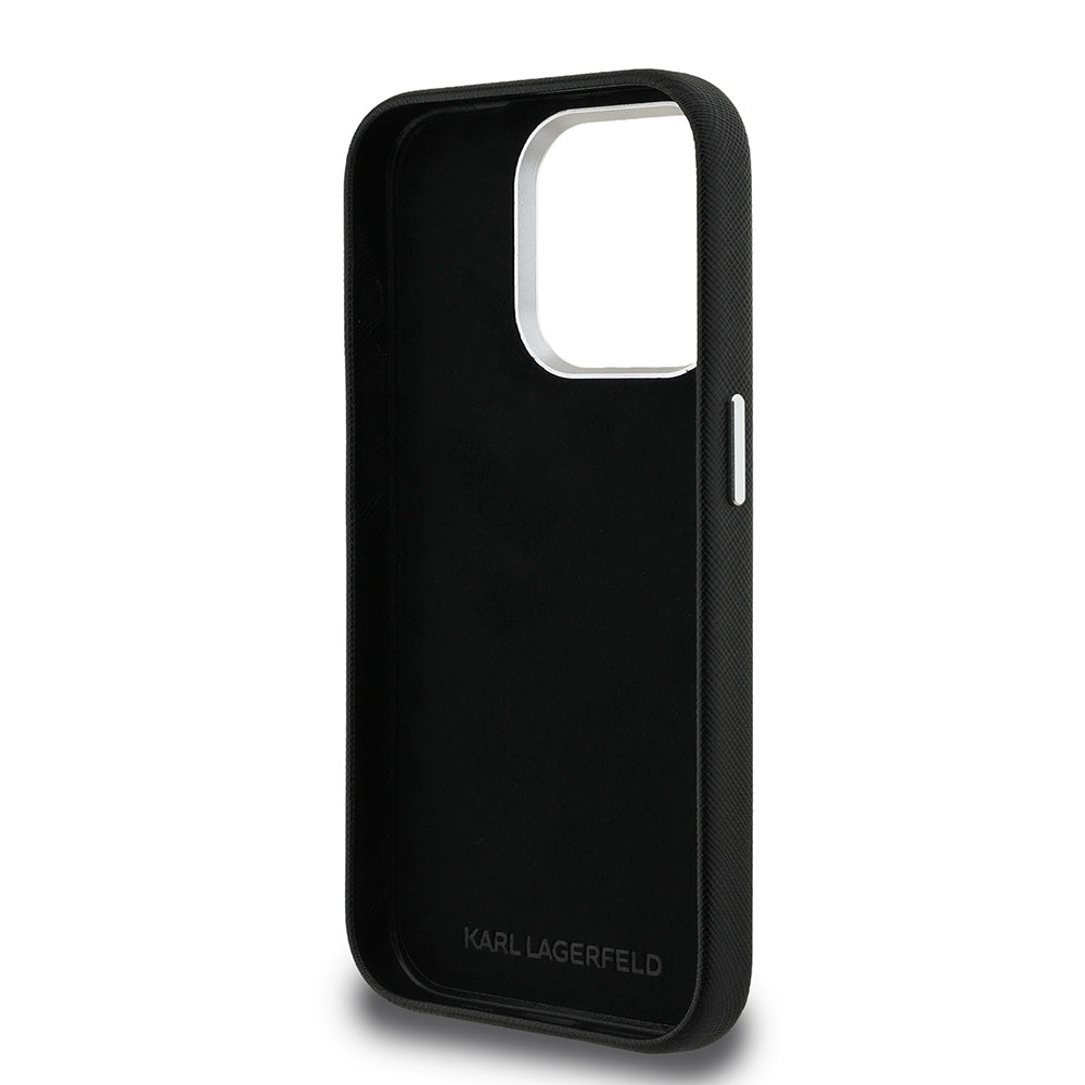 Apple iPhone 15 Pro Max Case Karl Lagerfeld Original Licensed K&C Heads Pin Cover Black