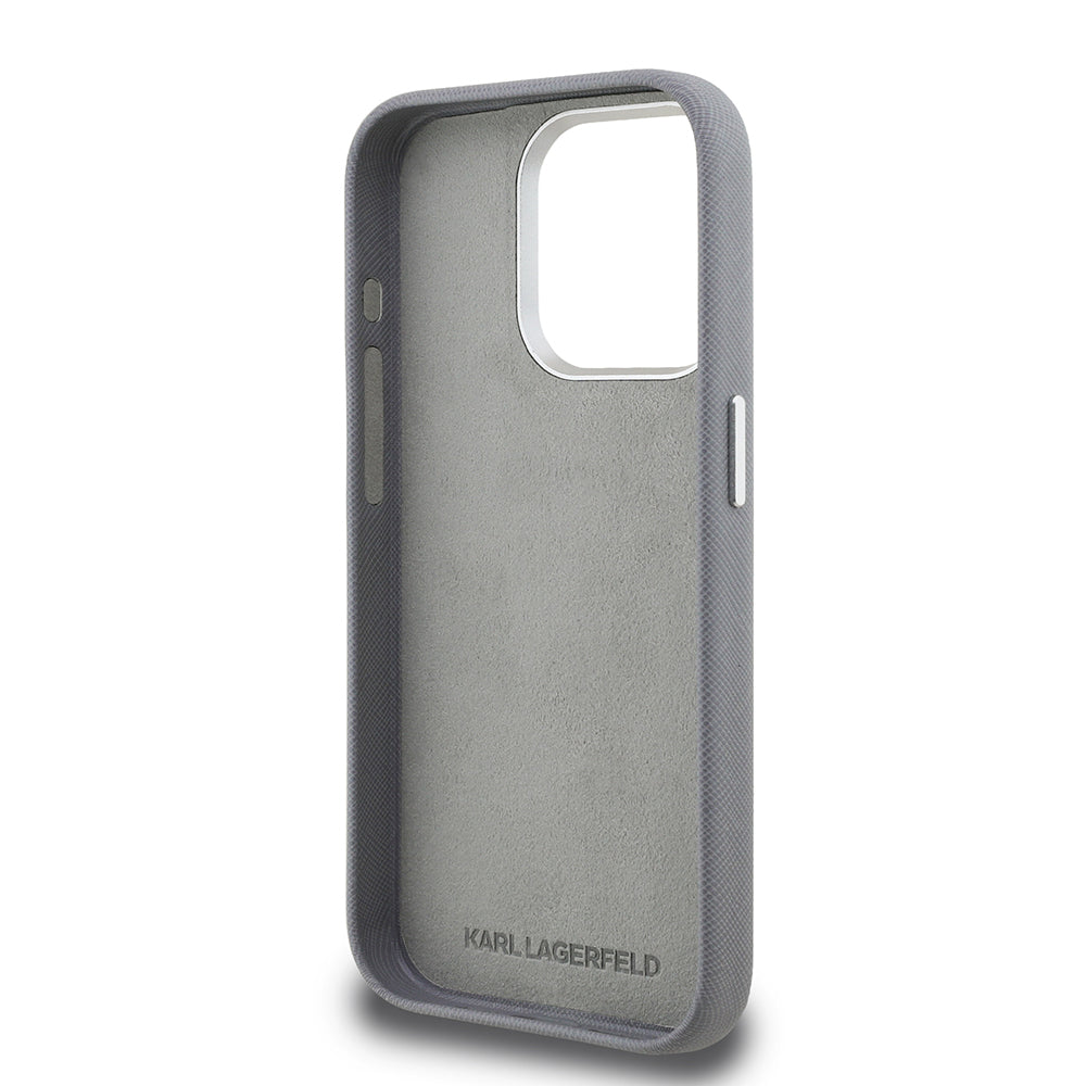 Apple iPhone 15 Pro Max Case Karl Lagerfeld Original Licensed K&C Heads Pin Cover Black