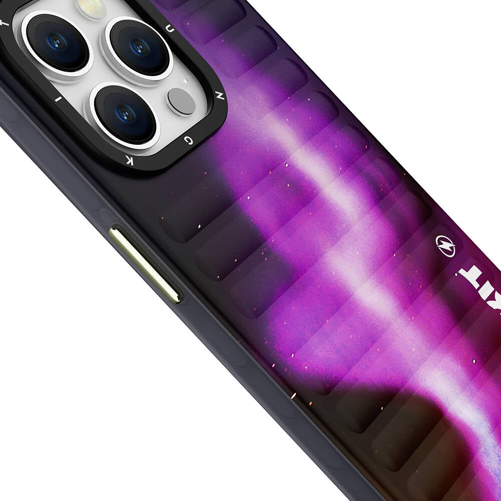 Apple iPhone 15 Pro Max Case Northern Lights Patterned Youngkit Aurora Series Cover Purple