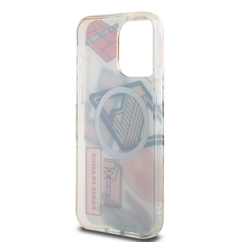Apple iPhone 15 Pro Max Case Lacoste Original Licensed M-safe Charging Feature Double Layer Patches Patterned Cover Yellow