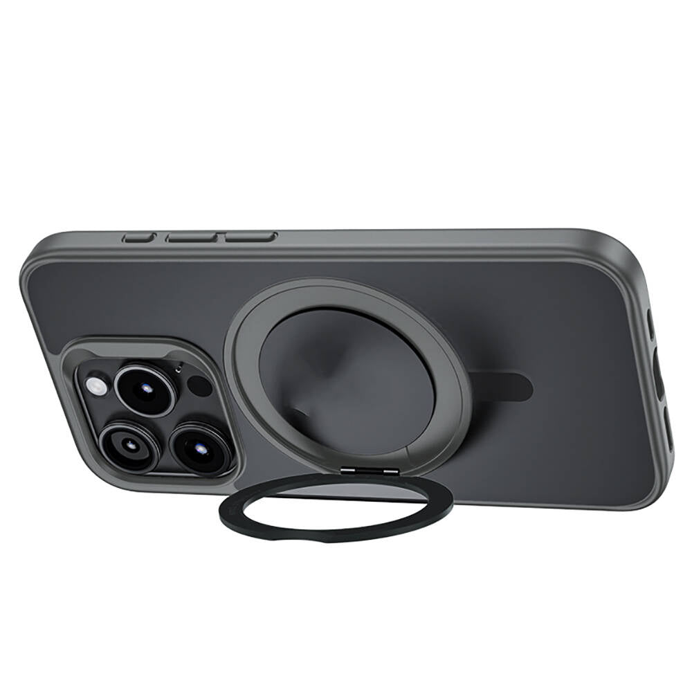 Apple iPhone 15 Pro Max Case M-safe Charging Feature 360° Rotating Benks Pop Stand Cover Black