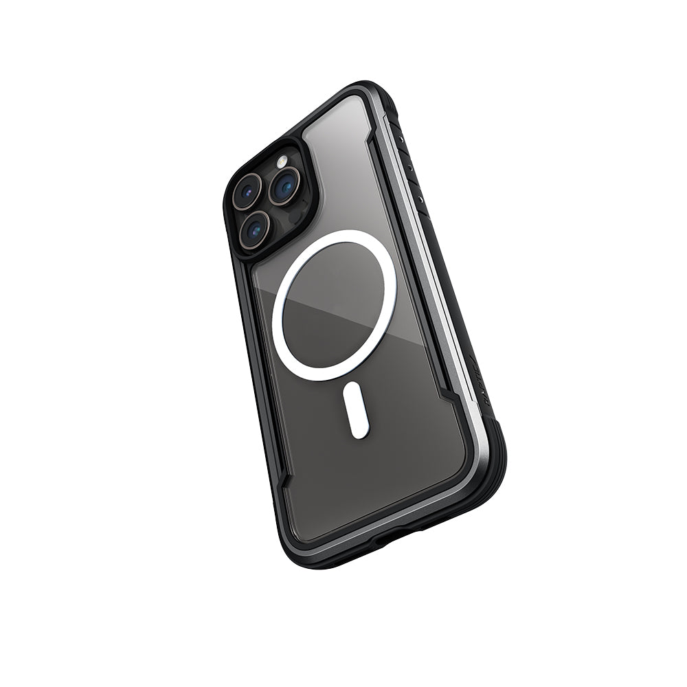 Apple iPhone 15 Pro Max Kılıf M-safe Şarj Özellikli Airbagli Raptic Shield Serisi Şeffaf Arka Yüzey Kapak Kırmızı