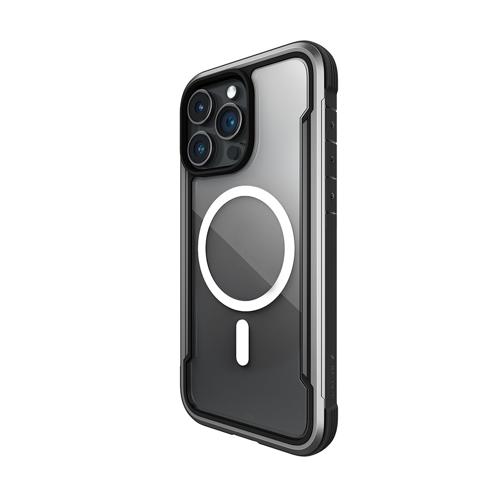 Apple iPhone 15 Pro Max Case M-Safe Charging Feature Airbag Raptic Shield Series Transparent Back Cover Black