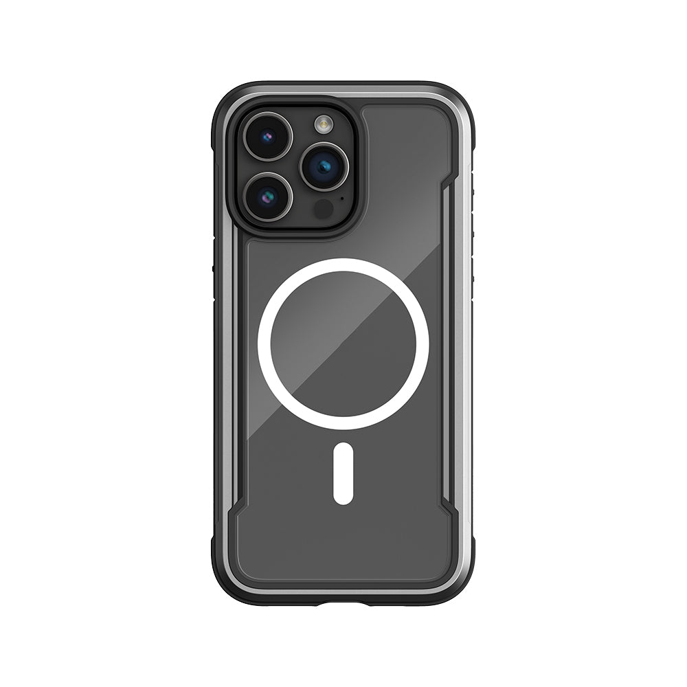 Apple iPhone 15 Pro Max Case M-Safe Charging Feature Airbag Raptic Shield Series Transparent Back Cover Black