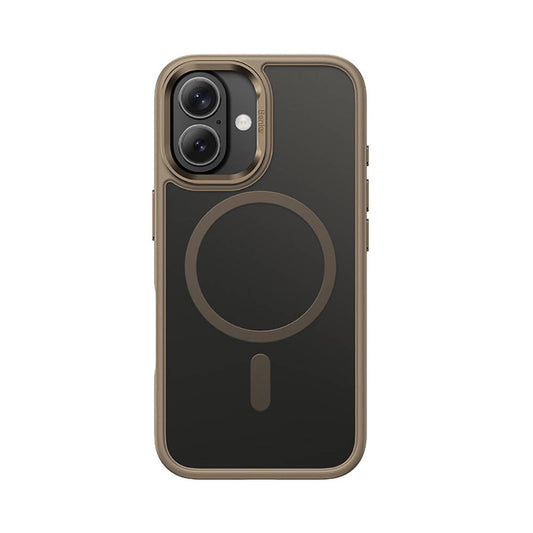 Apple iPhone 16 Kılıf M-safe Şarj Özellikli Benks Mist Protective Kapak Titanyum-Gold