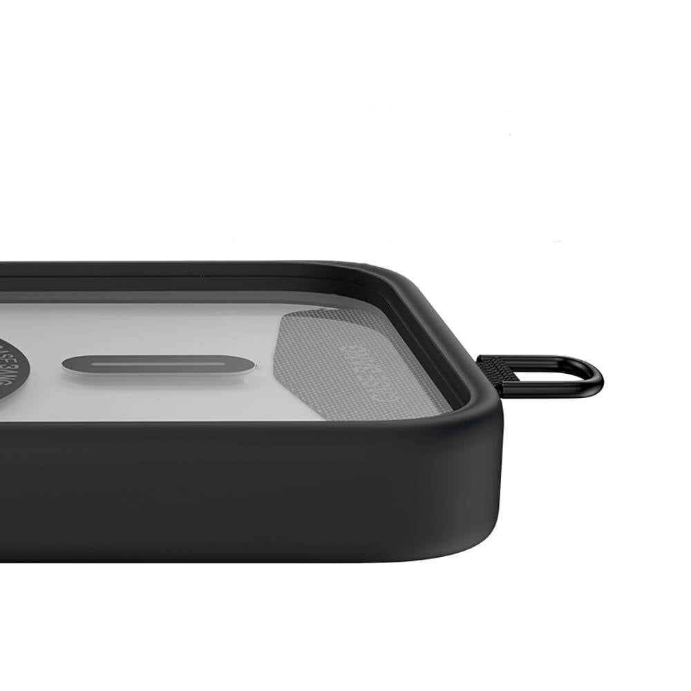 Apple iPhone 15 Pro Max Kılıf M-safe Şarj Özellikli Casebang Body Frame Kapak Siyah