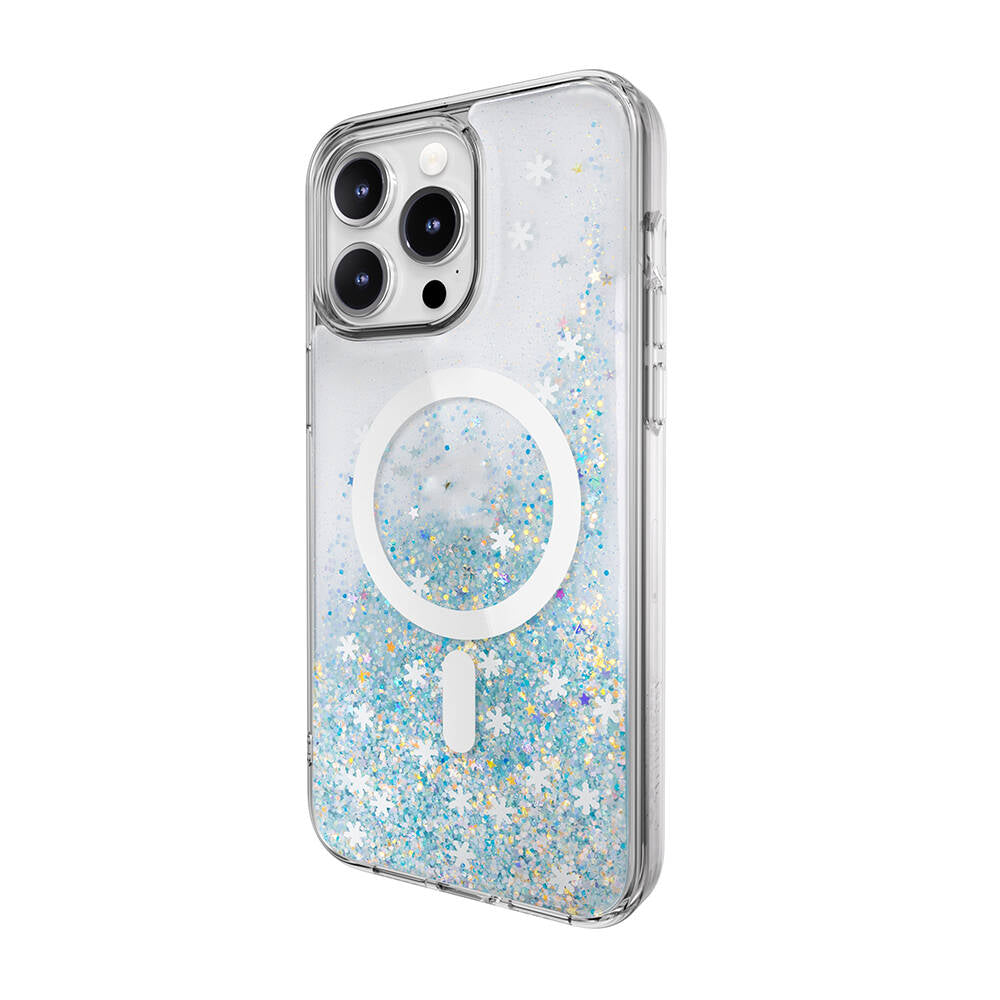 Apple iPhone 15 Pro Max Kılıf M-safe Şarj Özellikli Parlayan Simli Şeffaf Lisanslı Switcheasy Starfield-M Kapak Colorful