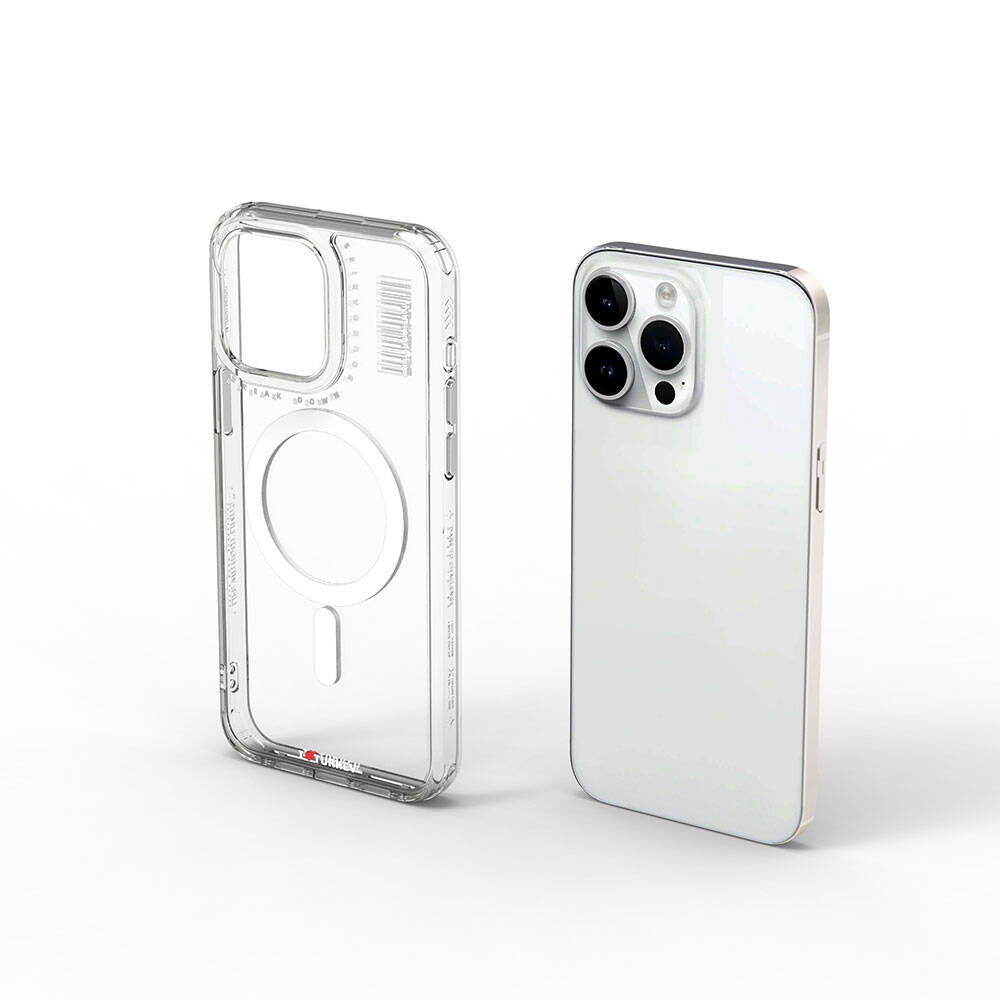 Apple iPhone 15 Pro Max Case M-safe Charging Feature Transparent Clear Wiwu Turkey D Series Cover Colorless