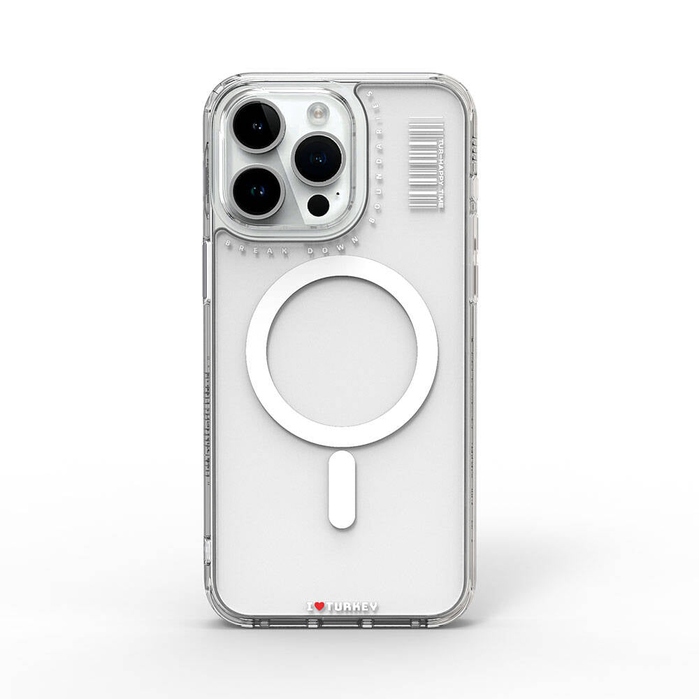 Apple iPhone 15 Pro Max Case M-safe Charging Feature Transparent Clear Wiwu Turkey D Series Cover Colorless