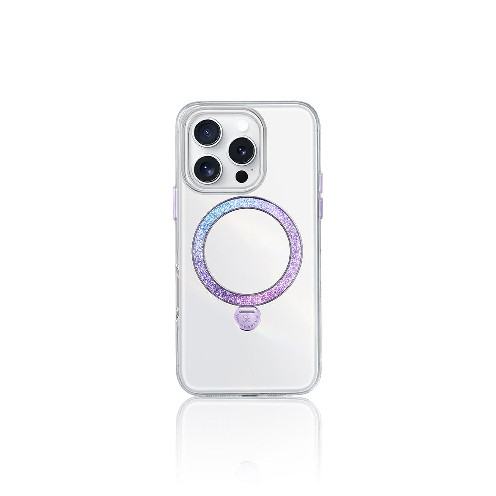 Apple iPhone 15 Pro Max Case M-safe Charging Stand Pynana Dancing Streamer Series Cover Purple