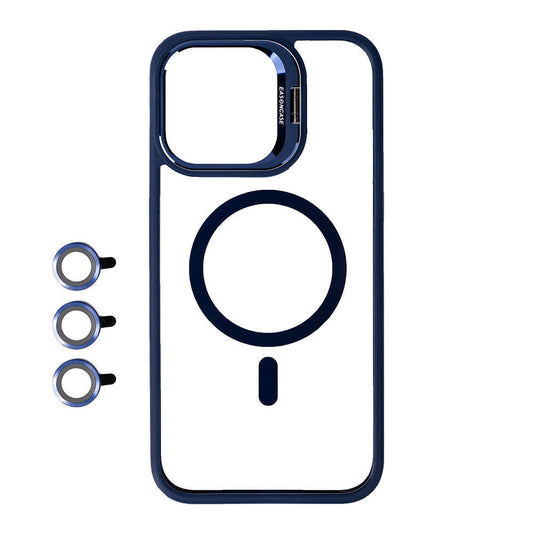 Apple iPhone 15 Pro Max Kılıf M-safe Şarj Özellikli Standlı Zore M-safe Klon Lensli Kapak