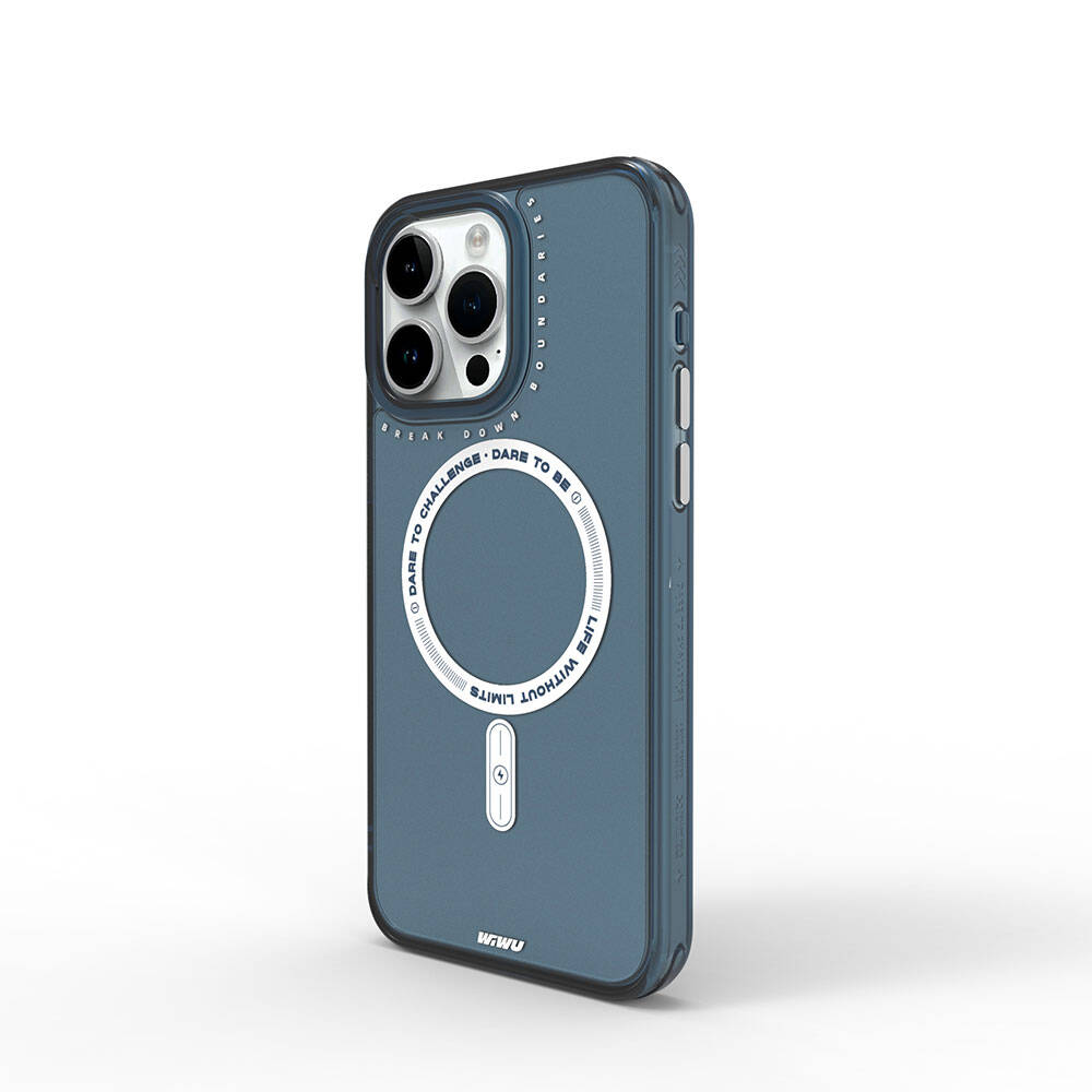 Apple iPhone 15 Pro Max Case M-safe Charging Feature Wiwu Basic Color J Series Cover Gray