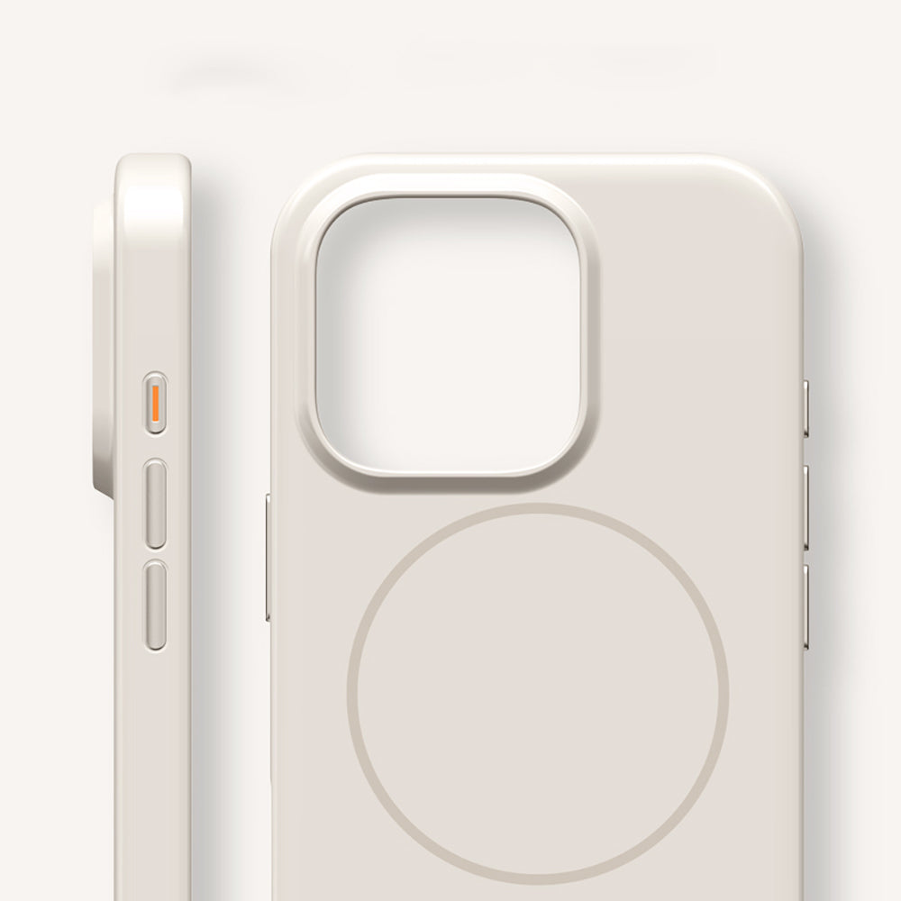 Apple iPhone 15 Pro Max Kılıf M-safe Şarj Özellikli Wlons Frego Kapak Krem