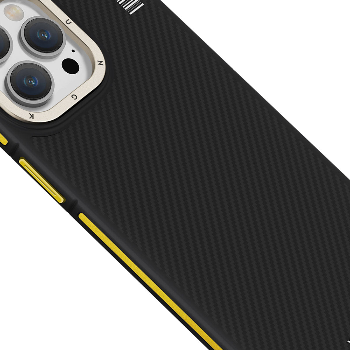 Apple iPhone 15 Pro Max Case M-safe Charging Feature YoungKit 600D Kevlar Cover Yellow