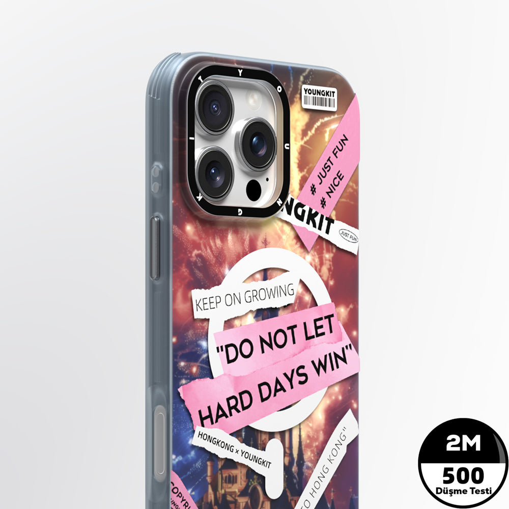 Apple iPhone 15 Pro Max Kılıf M-safe Şarj Özellikli Youngkit A-City Serisi Kapak Pembe