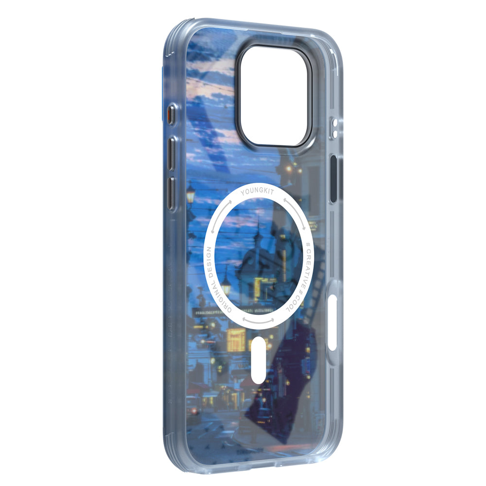 Apple iPhone 15 Pro Max Kılıf M-safe Şarj Özellikli Youngkit A-City Serisi Kapak Pembe
