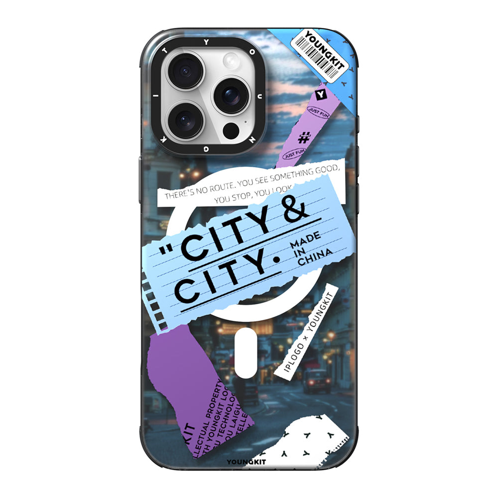 Apple iPhone 15 Pro Max Kılıf M-safe Şarj Özellikli Youngkit A-City Serisi Kapak Mavi